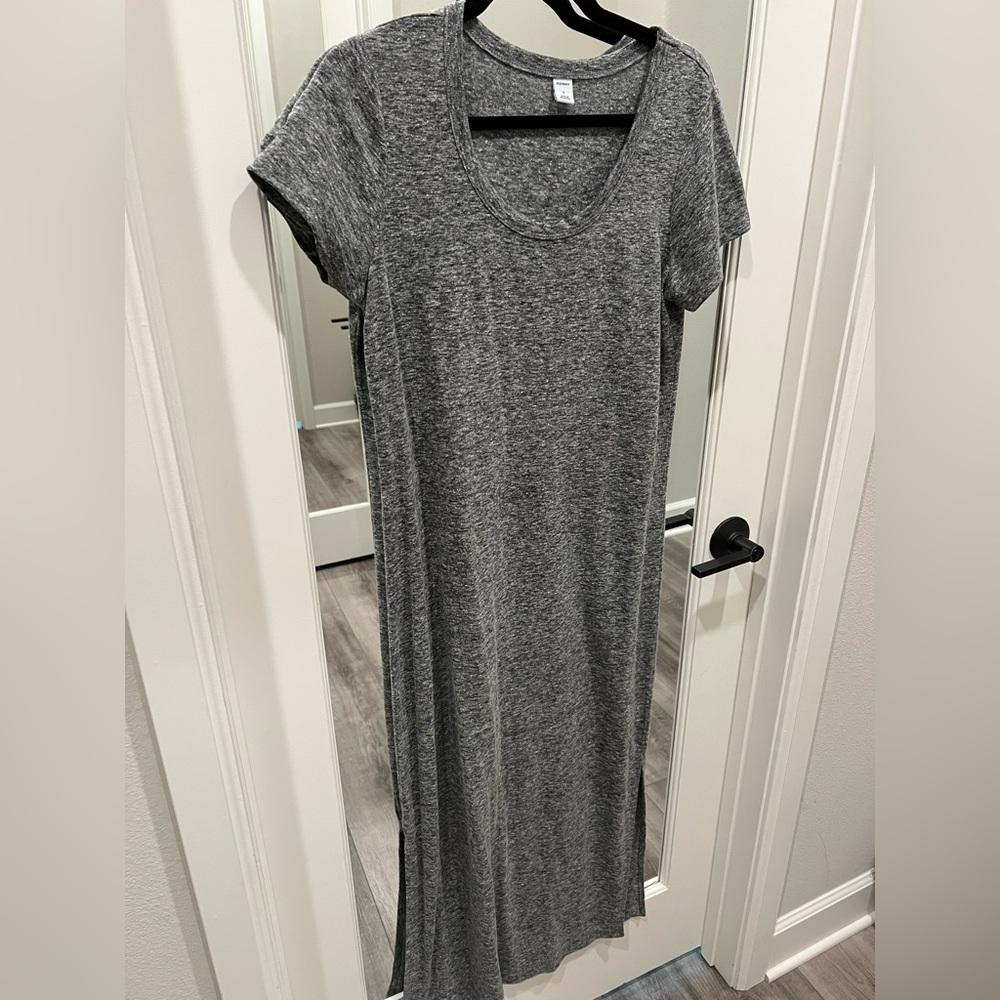 Gray t-shirt maxi dress